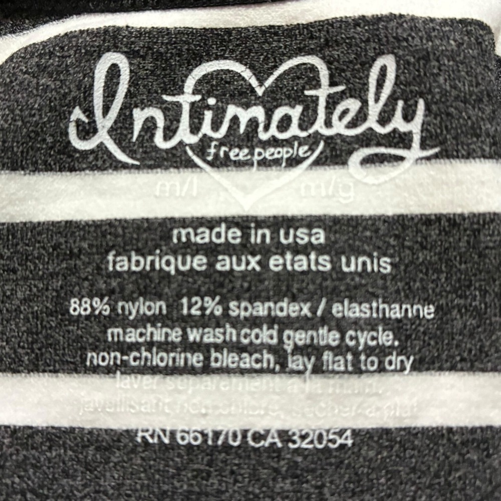 Intimately Free People Striped Tank Top Black White M/L Scoop Neck Stretch NWOT - Picture 3 of 3